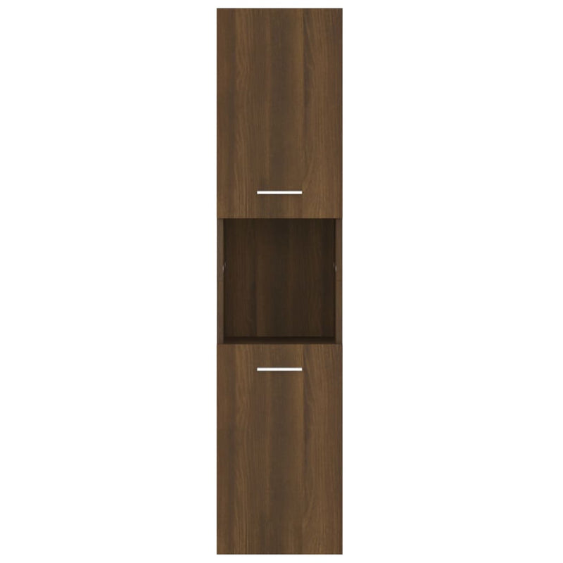 vidaXL barna tölgyszínű szerelt fa fürdőszobaszekrény 30x30x130 cm