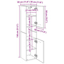 vidaXL barna tölgyszínű szerelt fa fürdőszobaszekrény 30x30x130 cm