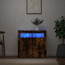 vidaXL füstös tölgy színű tálalószekrény LED-ekkel 80 x 35 x 75 cm