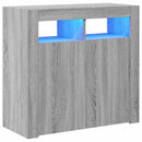 vidaXL szürke sonoma tálalószekrény LED-világítással 80 x 35 x 75 cm