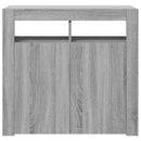 vidaXL szürke sonoma tálalószekrény LED-világítással 80 x 35 x 75 cm