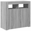 vidaXL szürke sonoma tálalószekrény LED-világítással 80 x 35 x 75 cm