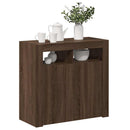 vidaXL barna tölgyszínű tálalószekrény LED-ekkel 80 x 35 x 75 cm