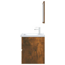 vidaXL 2 részes füstös tölgy színű szerelt fa fürdőszobai bútorszett