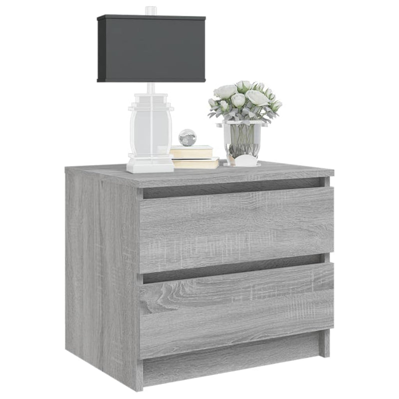 vidaXL 2 db szürke sonoma szerelt fa éjjeliszekrény 50 x 39 x 43,5 cm