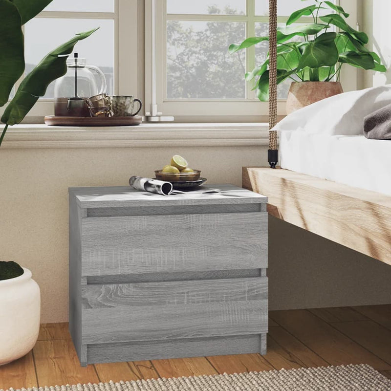 vidaXL 2 db szürke sonoma szerelt fa éjjeliszekrény 50 x 39 x 43,5 cm