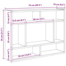 vidaXL füstös tölgy színű szerelt fa fali polc 75x16x55 cm