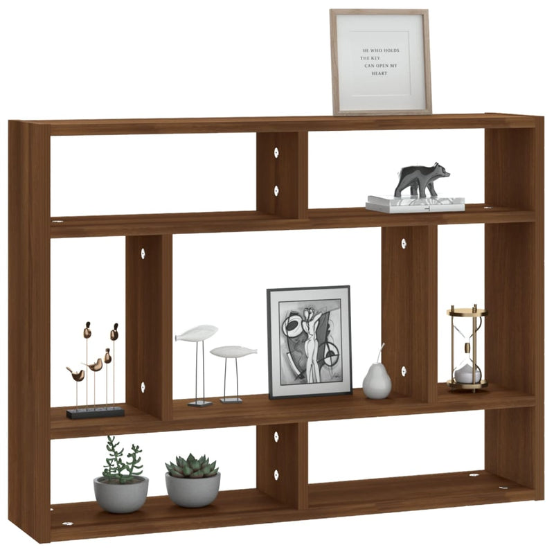 vidaXL barna tölgy színű szerelt fa fali polc 75 x 16 x 55 cm