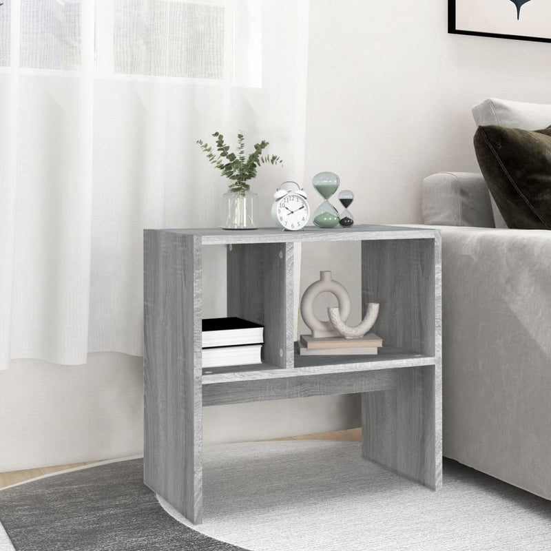 vidaXL szürke sonoma színű szerelt fa kisasztal 50x30x50 cm