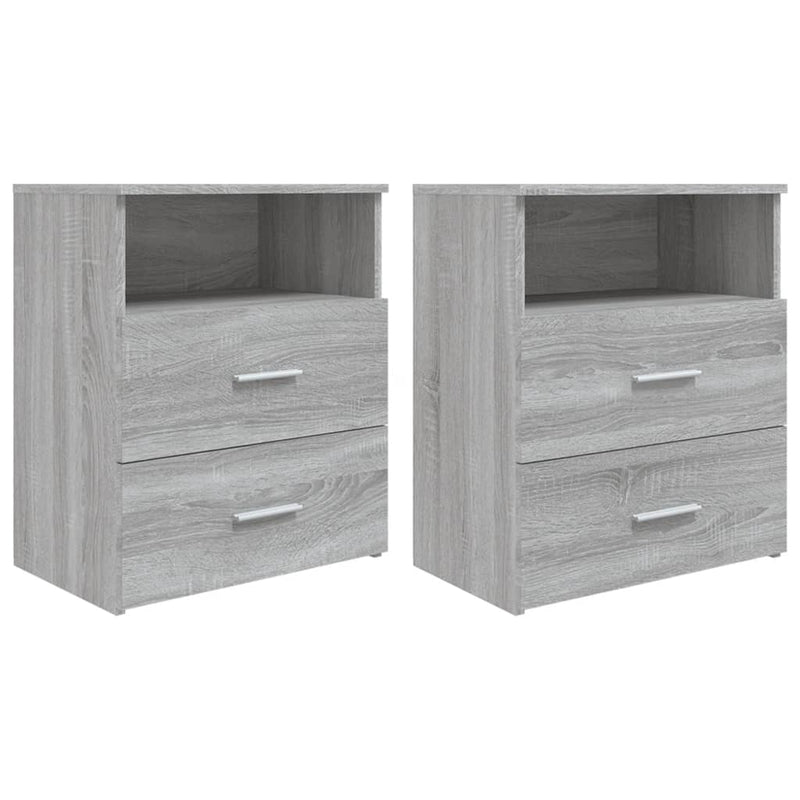 vidaXL 2 db szürke sonoma színű éjjeliszekrény 50x32x60 cm