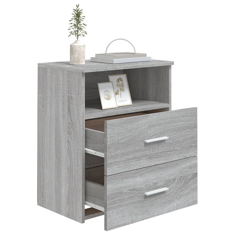vidaXL 2 db szürke sonoma színű éjjeliszekrény 50x32x60 cm