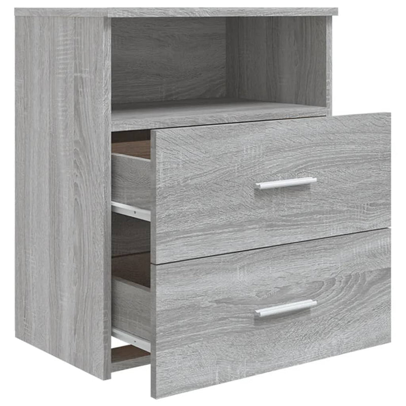 vidaXL 2 db szürke sonoma színű éjjeliszekrény 50x32x60 cm