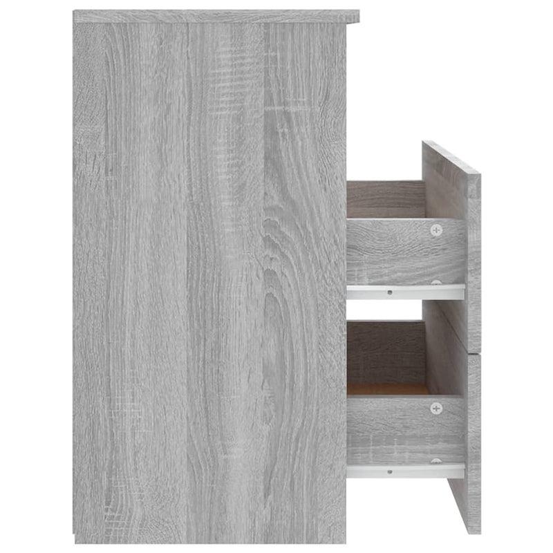 vidaXL 2 db szürke sonoma színű éjjeliszekrény 50x32x60 cm