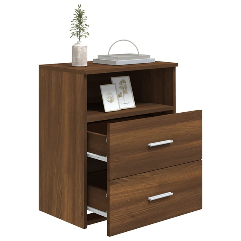 vidaXL 2 db barna tölgy színű éjjeliszekrény 50x32x60 cm