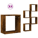 vidaXL 4 db füstös tölgy színű fali kockapolc 30 x 15 x 30 cm