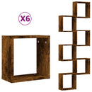 vidaXL 6 db füstös tölgy színű fali kockapolc 30 x 15 x 30 cm