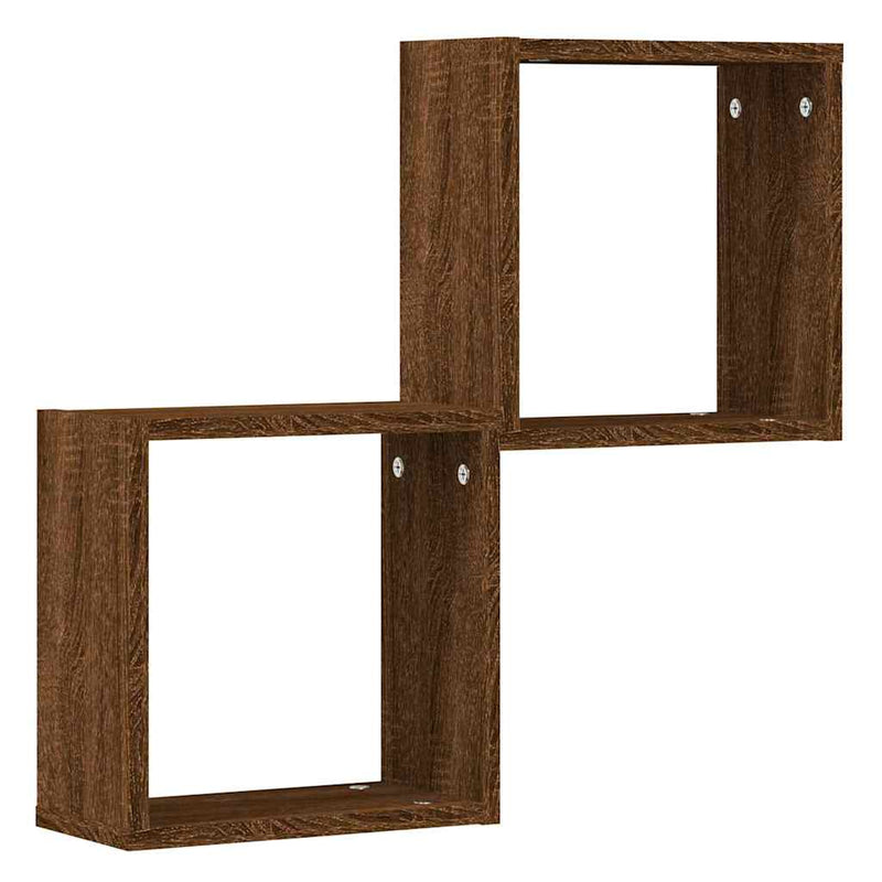 vidaXL 2 db barna tölgy színű fali kockapolc 30 x 15 x 30 cm