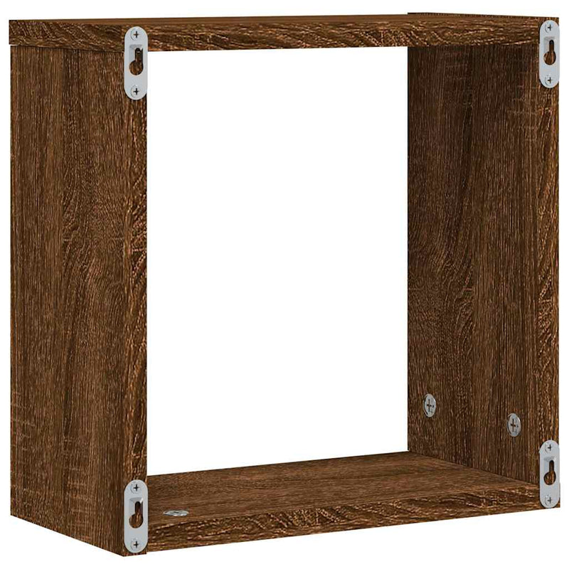 vidaXL 2 db barna tölgy színű fali kockapolc 30 x 15 x 30 cm
