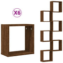vidaXL 6 db barna tölgy színű fali kockapolc 30 x 15 x 30 cm
