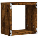vidaXL Falpolcok polcokkal 2 pcs Füstölt tölgy 26 x 15 x 26 cm Faanyag