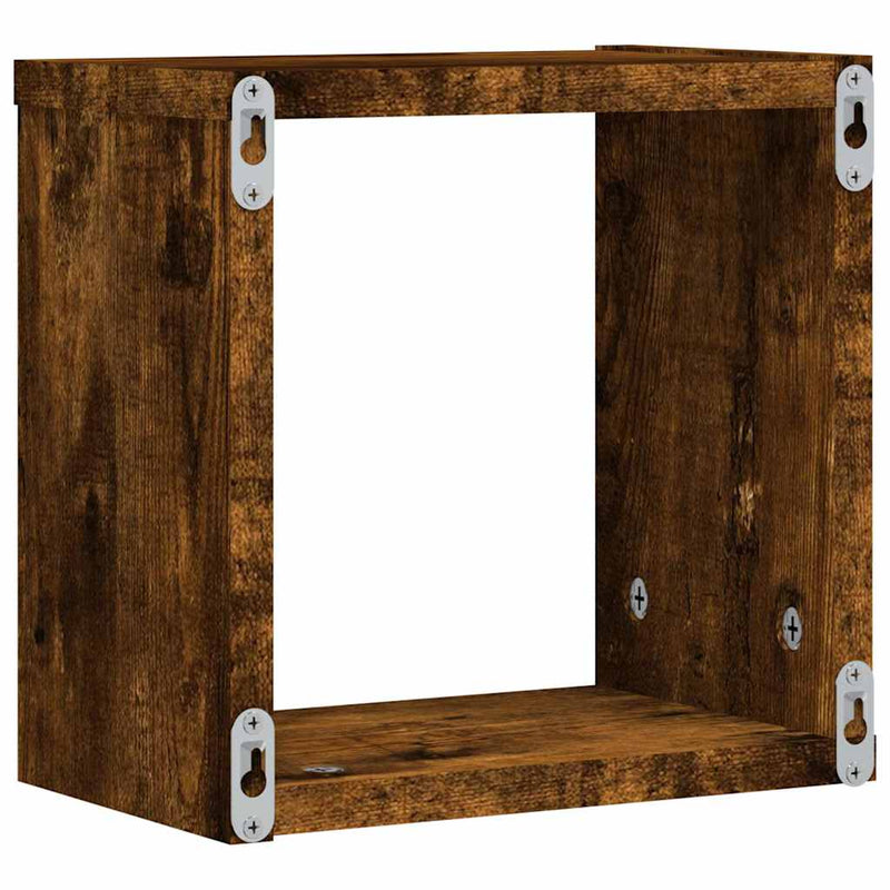 vidaXL Falpolcok tárolóval 2 pcs Barna 26 x 15 x 26 cm Faanyag