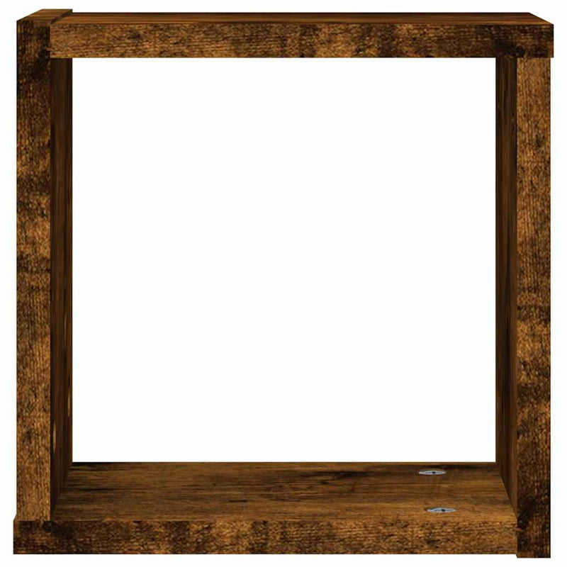 vidaXL Falpolcok tárolóval 4 pcs Barna 26 x 15 x 26 cm Faanyag