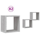 vidaXL Falpolcok tárolóval 2 pcs Szürke 26 x 15 x 26 cm Faanyag
