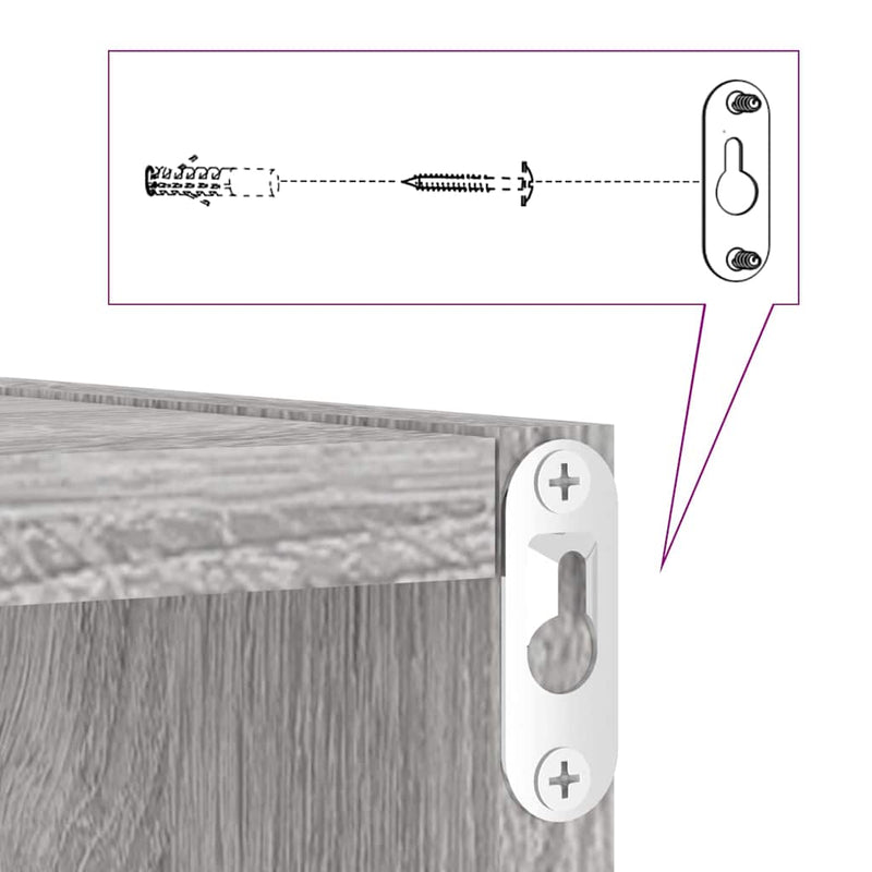 vidaXL Falpolcok tárolóval 4 pcs Szürke 26 x 15 x 26 cm Faanyag