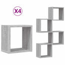 vidaXL Falpolcok polcokkal 4 pcs Szürke Sonoma 26 x 15 x 26 cm Faanyag