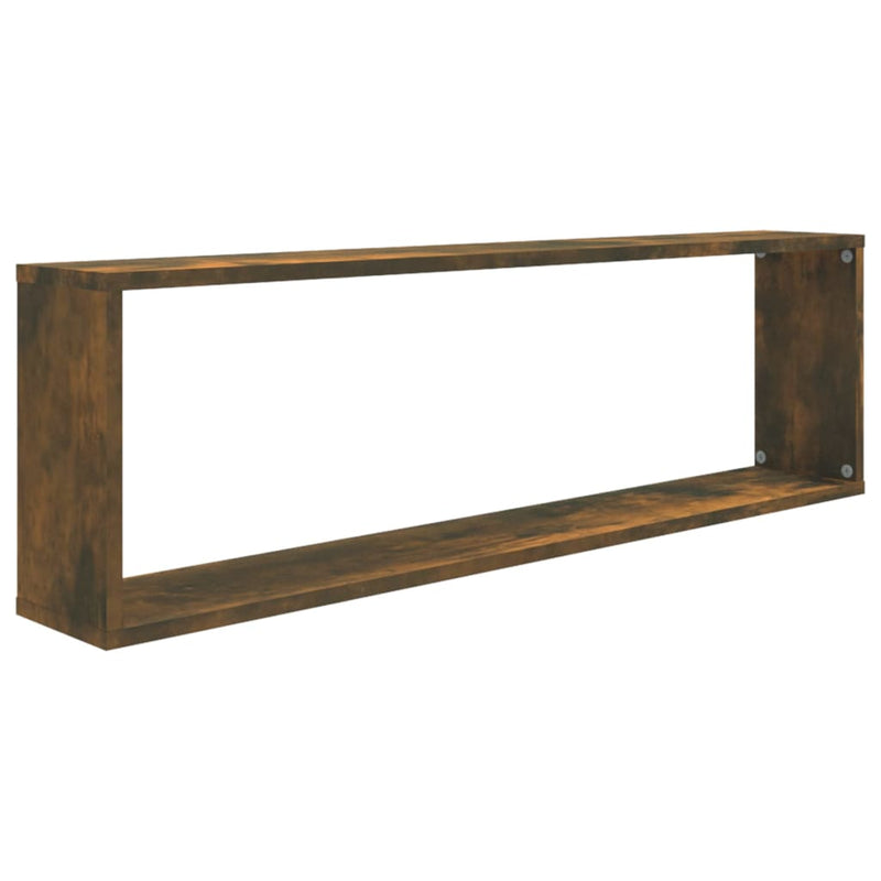 vidaXL 2 db füstös tölgy színű szerelt fa fali kockapolc 100x15x30 cm
