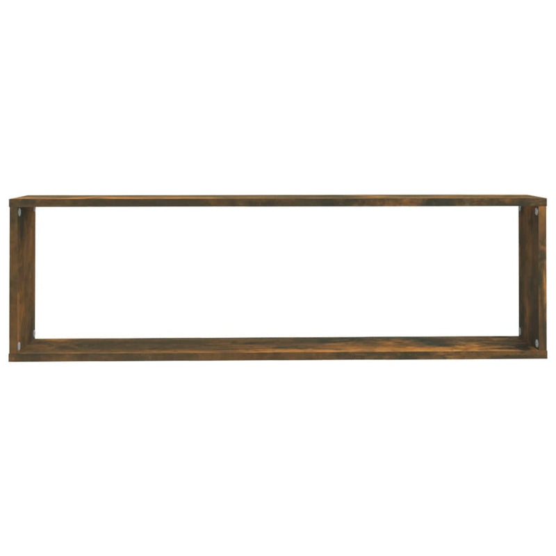 vidaXL 2 db füstös tölgy színű szerelt fa fali kockapolc 100x15x30 cm