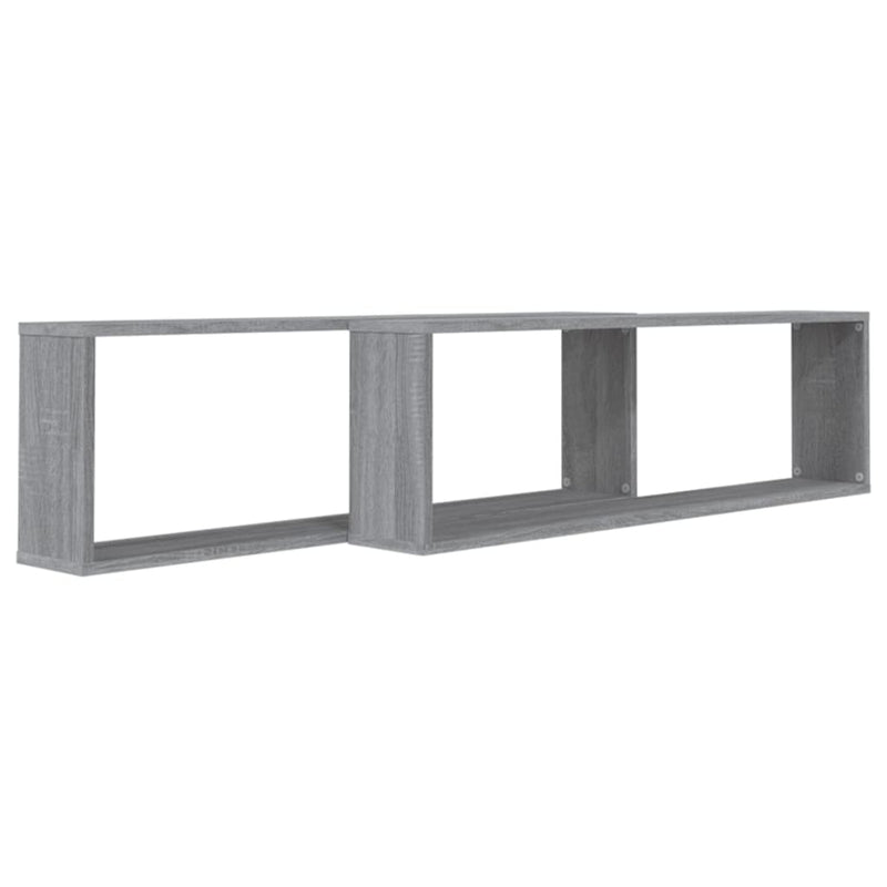 vidaXL 2 db szürke sonoma színű szerelt fa fali kockapolc 100x15x30 cm