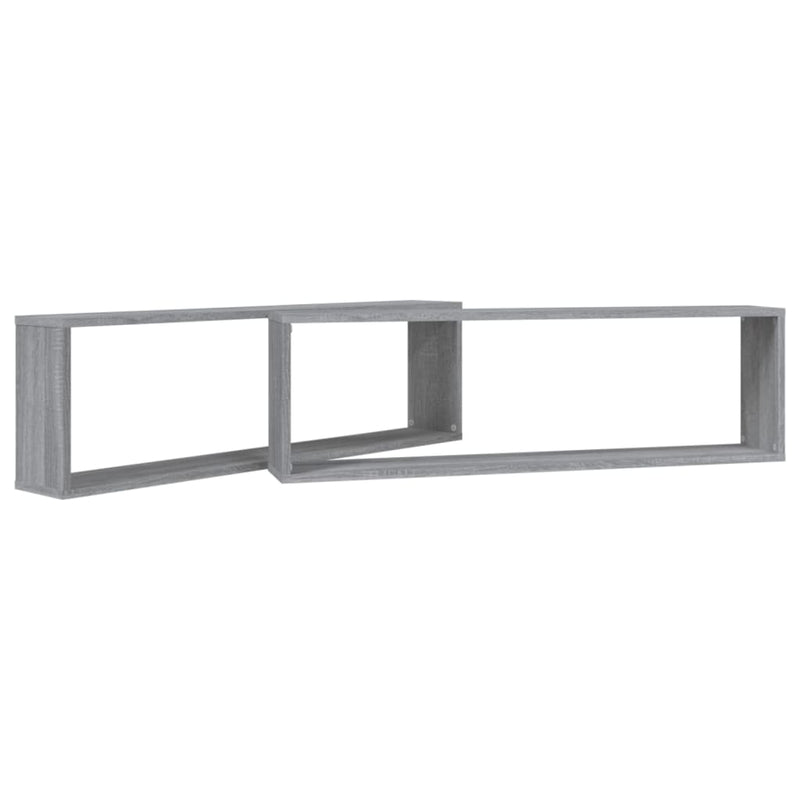 vidaXL 2 db szürke sonoma színű szerelt fa fali kockapolc 100x15x30 cm
