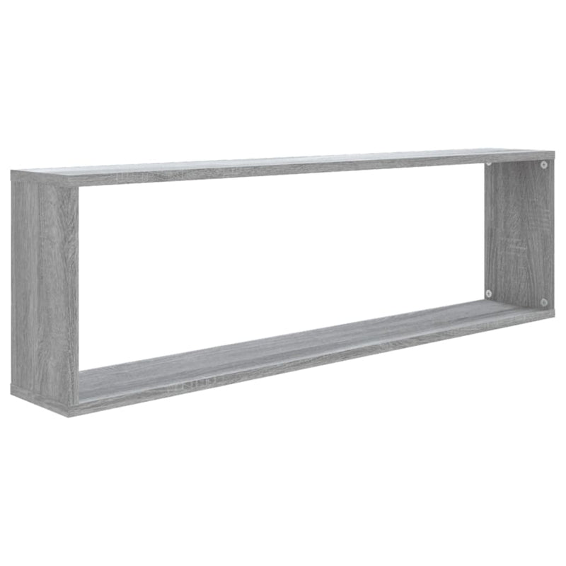 vidaXL 2 db szürke sonoma színű szerelt fa fali kockapolc 100x15x30 cm