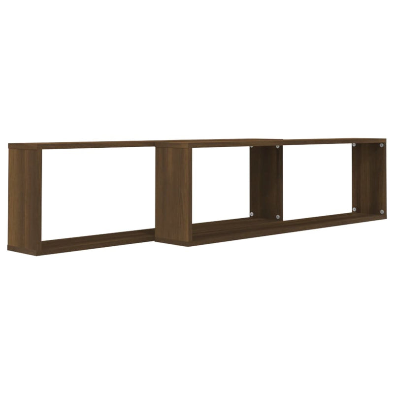 vidaXL 2 db barna tölgyszínű szerelt fa fali kockapolc 100x15x30 cm