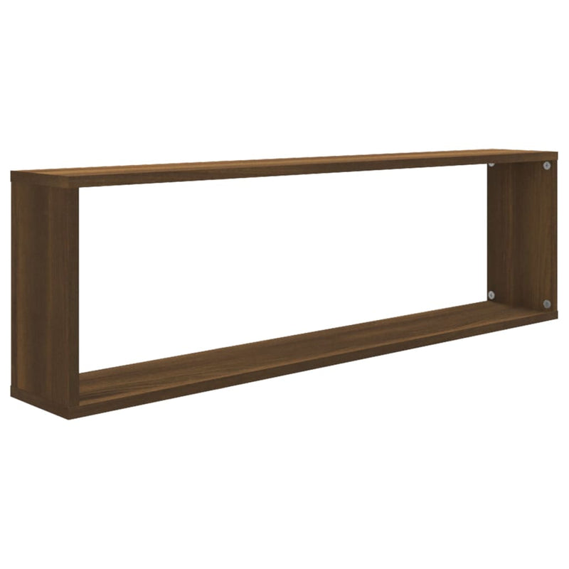 vidaXL 2 db barna tölgyszínű szerelt fa fali kockapolc 100x15x30 cm