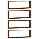 vidaXL 4 db füstös tölgy színű szerelt fa fali kockapolc 80x15x26,5 cm