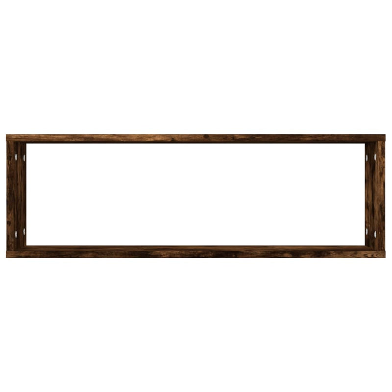 vidaXL 4 db füstös tölgy színű szerelt fa fali kockapolc 80x15x26,5 cm