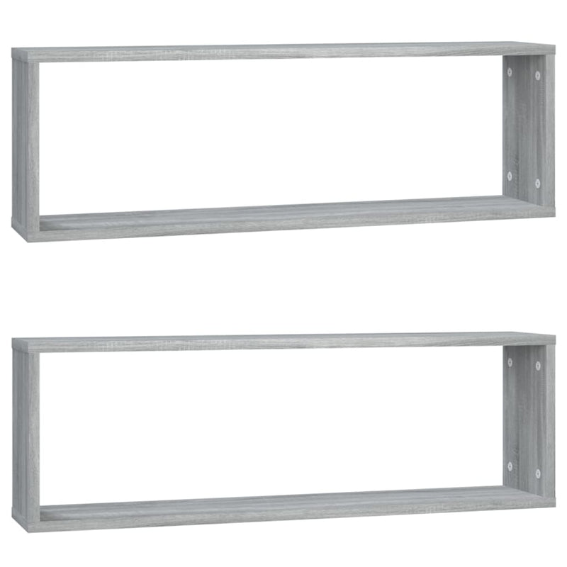 vidaXL 2 db szürke sonoma színű szerelt fa fali kockapolc 80x15x26,5cm