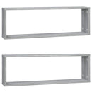 vidaXL 2 db szürke sonoma színű szerelt fa fali kockapolc 80x15x26,5cm