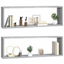 vidaXL 2 db szürke sonoma színű szerelt fa fali kockapolc 80x15x26,5cm