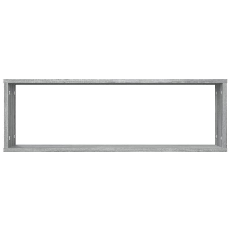 vidaXL 2 db szürke sonoma színű szerelt fa fali kockapolc 80x15x26,5cm