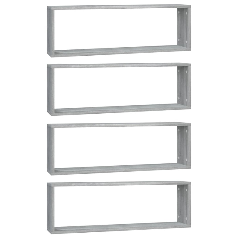 vidaXL 4 db szürke sonoma színű szerelt fa fali kockapolc 80x15x26,5cm
