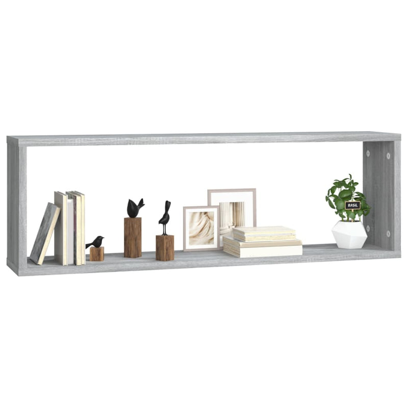 vidaXL 4 db szürke sonoma színű szerelt fa fali kockapolc 80x15x26,5cm