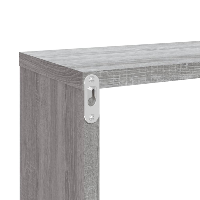 vidaXL 4 db szürke sonoma színű szerelt fa fali kockapolc 80x15x26,5cm