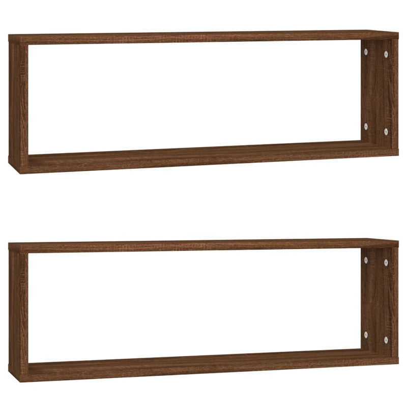 vidaXL 2 db barna tölgyszínű szerelt fa fali kockapolc 80x15x26,5 cm