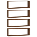 vidaXL 4 db barna tölgyszínű szerelt fa fali kockapolc 80x15x26,5 cm