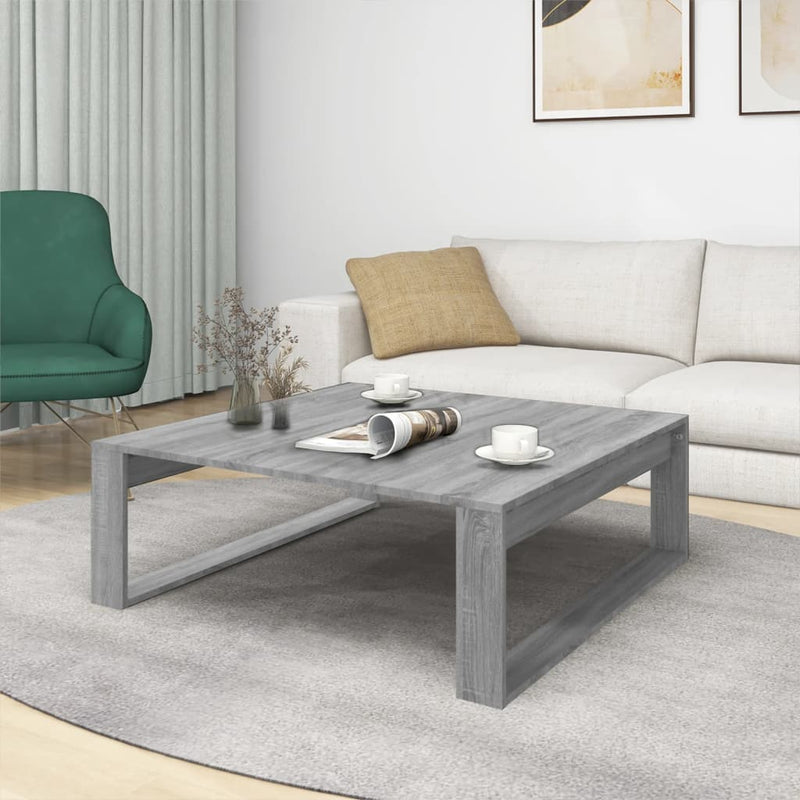 vidaXL szürke sonoma színű szerelt fa dohányzóasztal 100 x 100 x 35 cm