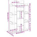 vidaXL füstös tölgy színű szerelt fa könyvszekrény 86 x 25,5 x 140 cm
