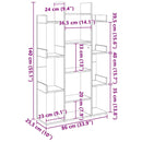 vidaXL szürke sonoma színű szerelt fa könyvszekrény 86 x 25,5 x 140 cm